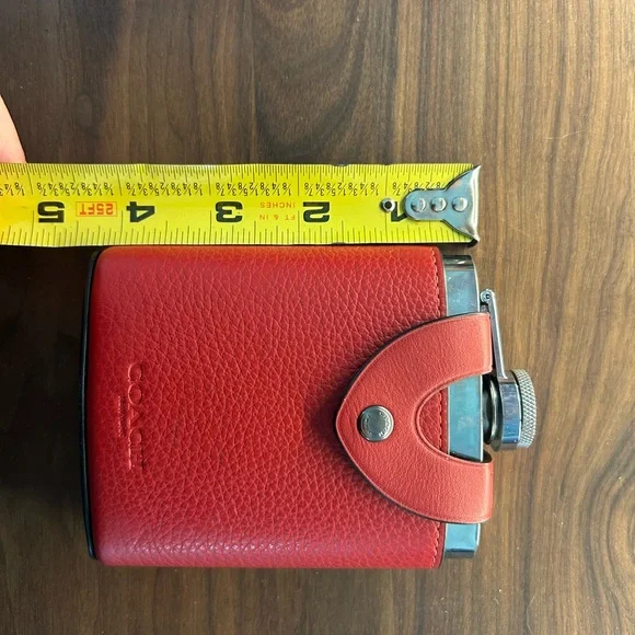 Coach Red Leather Flask - Picture 6 of 8